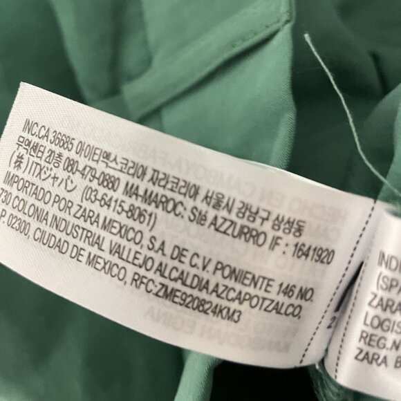 Zara Womens Pants Size XL Trousers Green Flowy Pleated Wide Leg 5427/420 NWOT - Picture 6 of 13